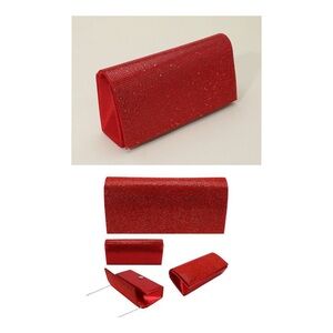 Embellished Red Clutch/Crossbody Bag